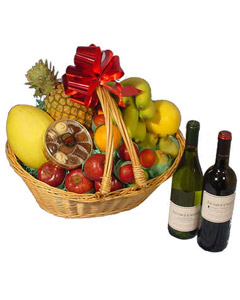 Wines & Fruit Gift Basket #3