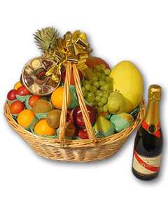 Sparkling Wine & Fruit Gift Basket #5