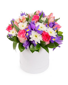 Flowers in a Round Box