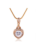 MOLIAM Brand Fashion Jewelry Crystal Necklace Lovely Heart Pendant Gold Chain Necklaces 