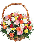 Mixed roses basket