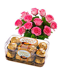 15 Pink Roses and Ferrero Rocher